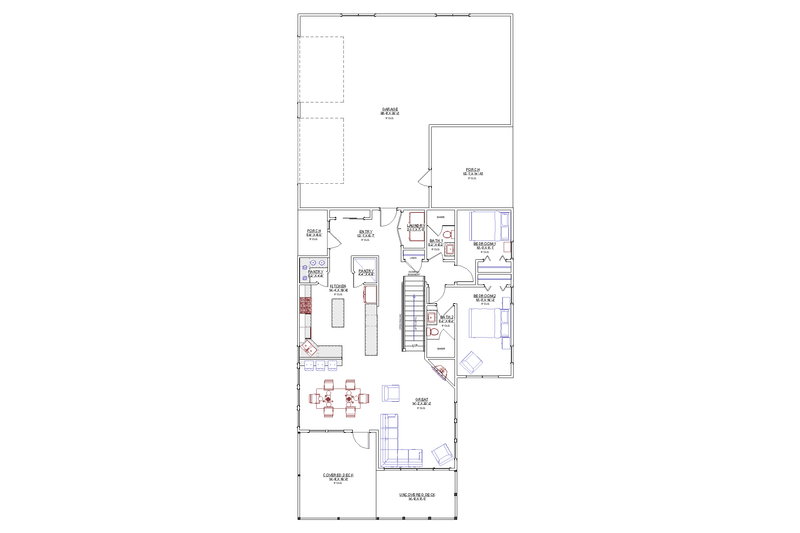 House Blueprint - Floor Plan - Upper Floor for Farmhouse House Plan #1109-28 - 4 bed, 3 bath
