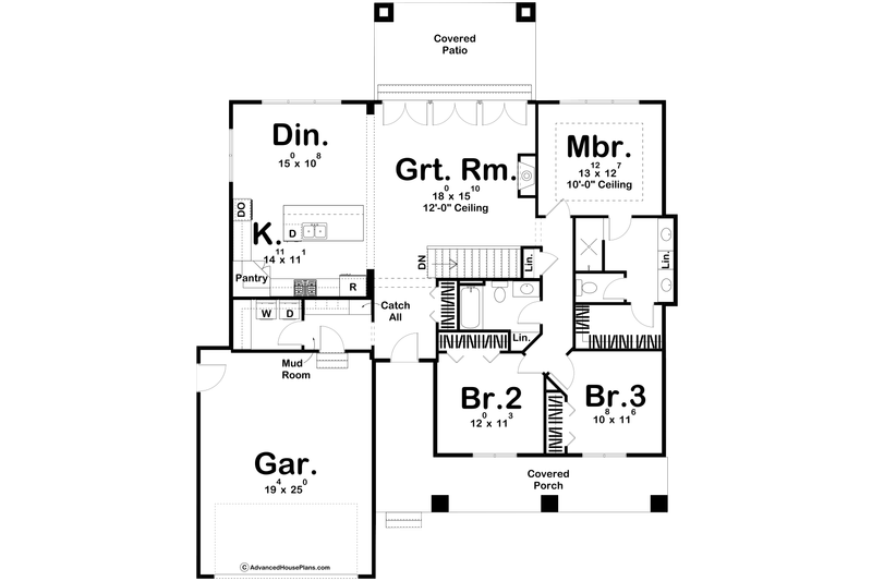 Architectural House Design - Floor Plan - Main Floor for Modern House Plan #455-318 - 3 bed, 2 bath