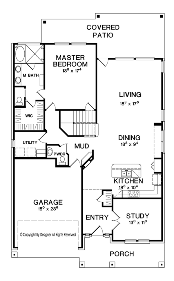 Home Plan - Craftsman Floor Plan - Main Floor Plan #472-437