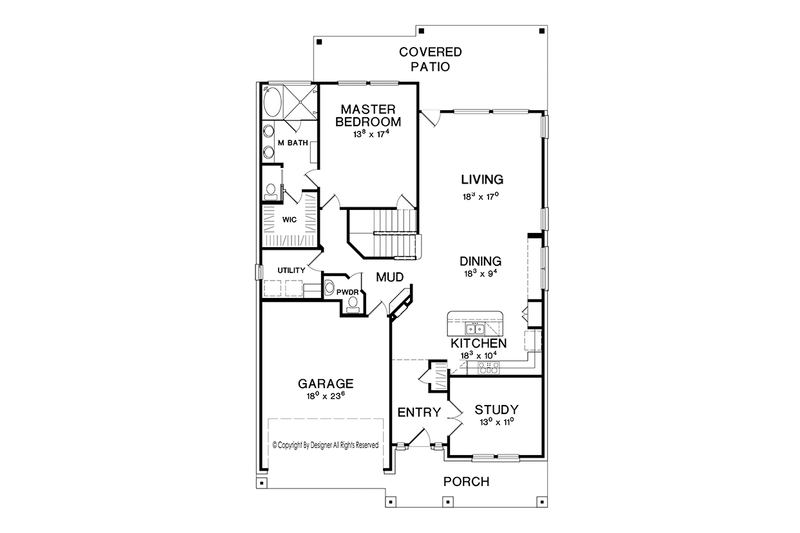 Home Plan - Floor Plan - Main Floor for Craftsman House Plan #472-437 - 4 bed, 2.5 bath
