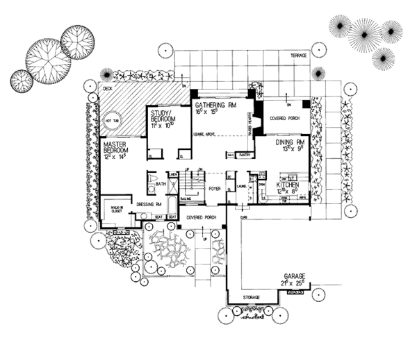 House Blueprint - Contemporary Floor Plan - Main Floor Plan #72-846