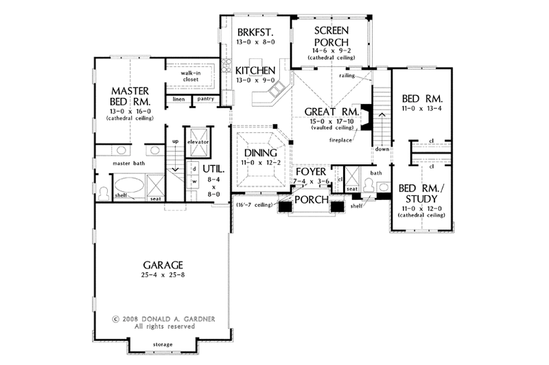 House Design - Floor Plan - Main Floor for European House Plan #929-921 - 4 bed, 4 bath