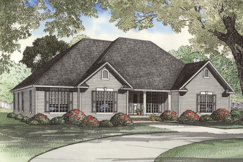 Architectural House Design - Country Exterior - Front Elevation Plan #17-3003
