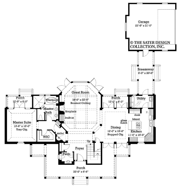 Classical Floor Plan - Main Floor Plan #930-214