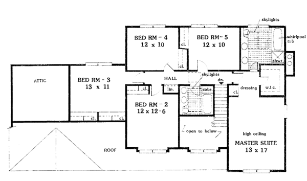 Architectural House Design - Country Floor Plan - Upper Floor Plan #3-233