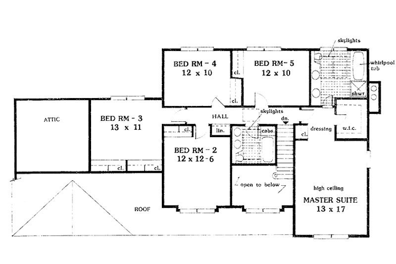 Home Plan - Floor Plan - Upper Floor for Country House Plan #3-233 - 5 bed, 2.5 bath