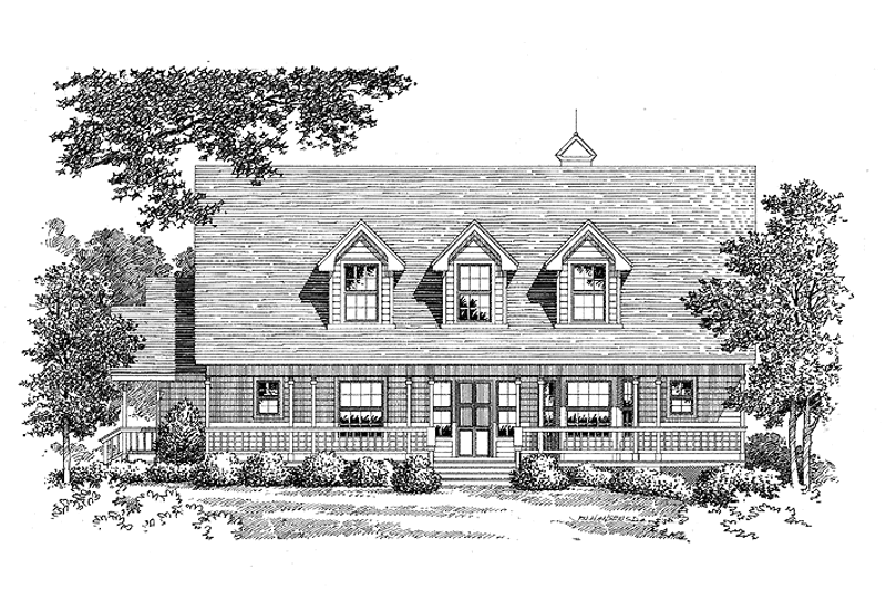 Dream House Plan - Country Exterior - Front Elevation Plan #999-28