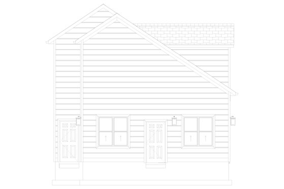 Exterior - Other Elevation for Colonial House Plan #1060-158, 0.5 bath