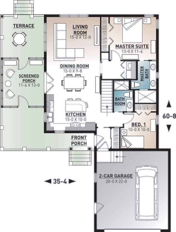 Home Plan - European Floor Plan - Main Floor Plan #23-2489