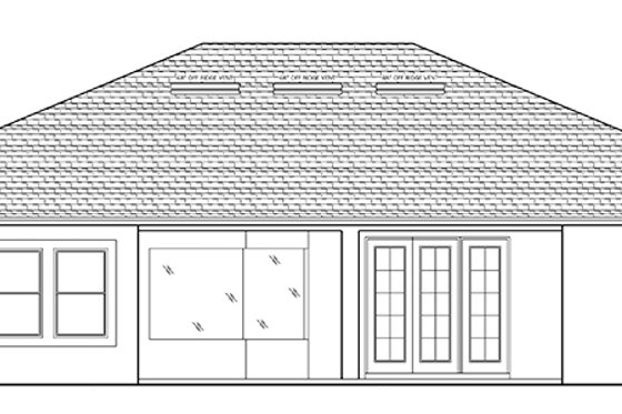 Exterior - Rear Elevation for Mediterranean House Plan #1058-126 - 3 bed, 2.5 bath