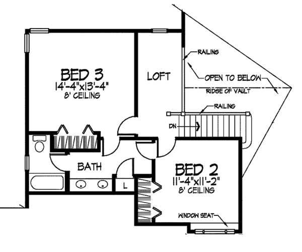 House Plan Design - Traditional Floor Plan - Upper Floor Plan #320-899