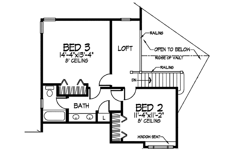 House Plan Design - Floor Plan - Upper Floor for Traditional House Plan #320-899 - 3 bed, 2.5 bath