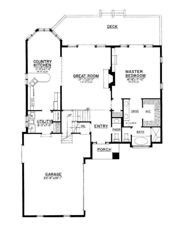 House Design - Country Floor Plan - Main Floor Plan #1016-104