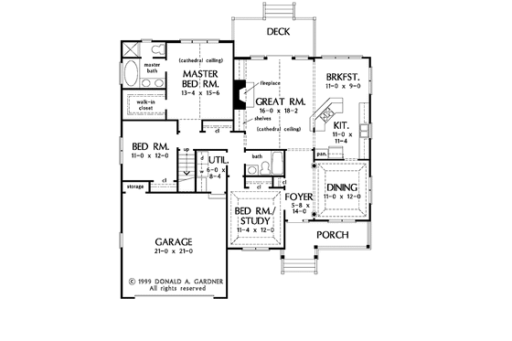Floor Plan - Main Floor for Country House Plan #929-554 - 3 bed, 2 bath