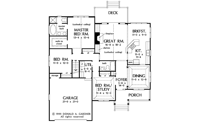 Home Plan - Floor Plan - Main Floor for Country House Plan #929-554 - 3 bed, 2 bath