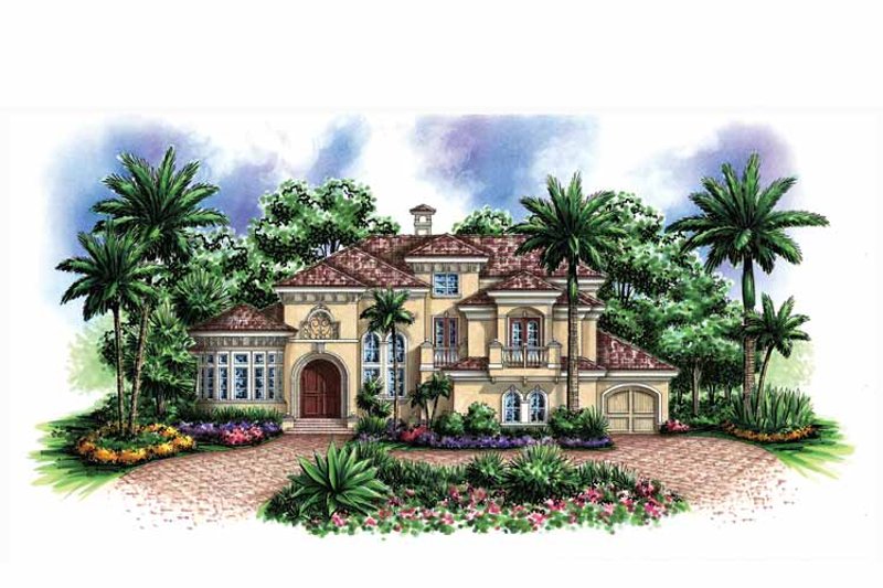 Home Plan - Exterior - Front Elevation 3 for Mediterranean House Plan #1017-155 - 4 bed, 4 bath