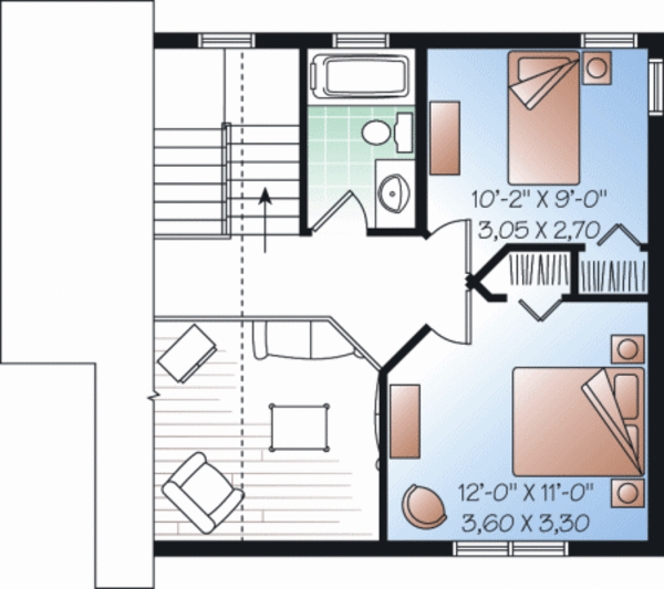 Architectural House Design - Cabin Floor Plan - Upper Floor Plan #23-2267