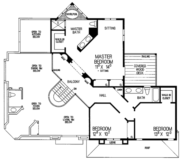 House Design - Mediterranean Floor Plan - Upper Floor Plan #72-934