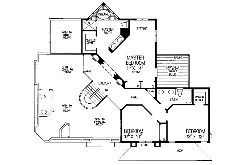 House Plan Design - Floor Plan - Upper Floor for Mediterranean House Plan #72-934 - 3 bed, 2.5 bath