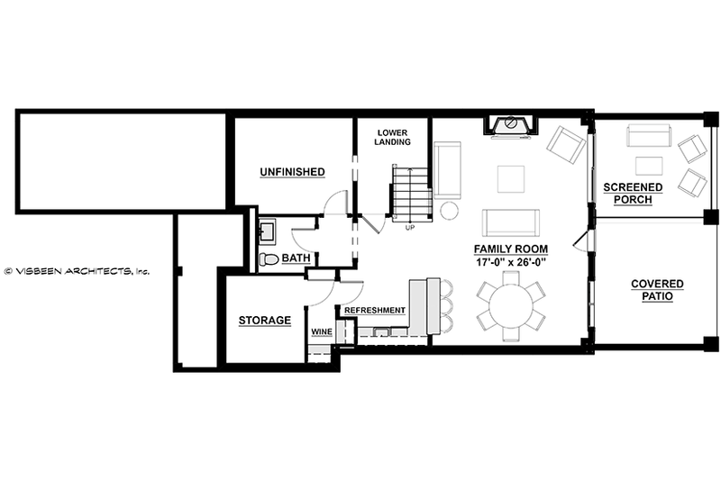 Architectural House Design - Floor Plan - Lower Floor for Traditional House Plan #928-286 - 3 bed, 3 bath