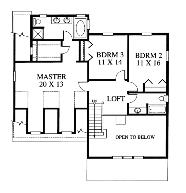 Dream House Plan - Craftsman Floor Plan - Upper Floor Plan #1053-35