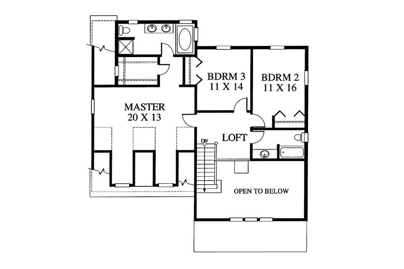 Dream House Plan - Floor Plan - Upper Floor for Craftsman House Plan #1053-35 - 3 bed, 2.5 bath