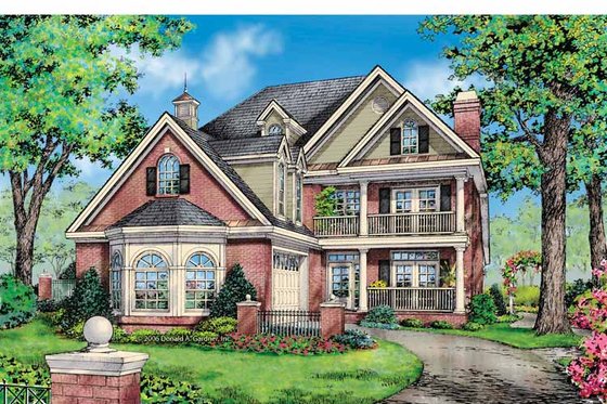 Exterior - Front Elevation 3 for Colonial House Plan #929-852 - 4 bed, 3.5 bath