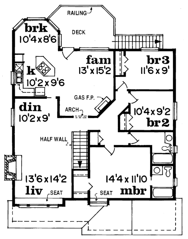 House Plan Design - Victorian Floor Plan - Upper Floor Plan #47-798