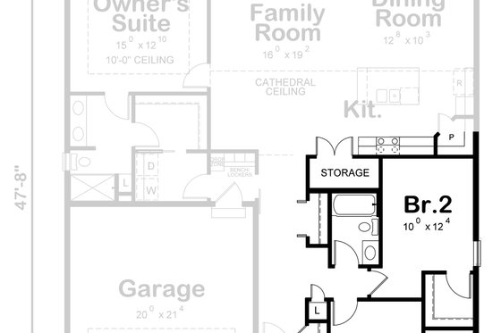 Exterior - Other Elevation for Traditional House Plan #20-2452 - 3 bed, 2.5 bath