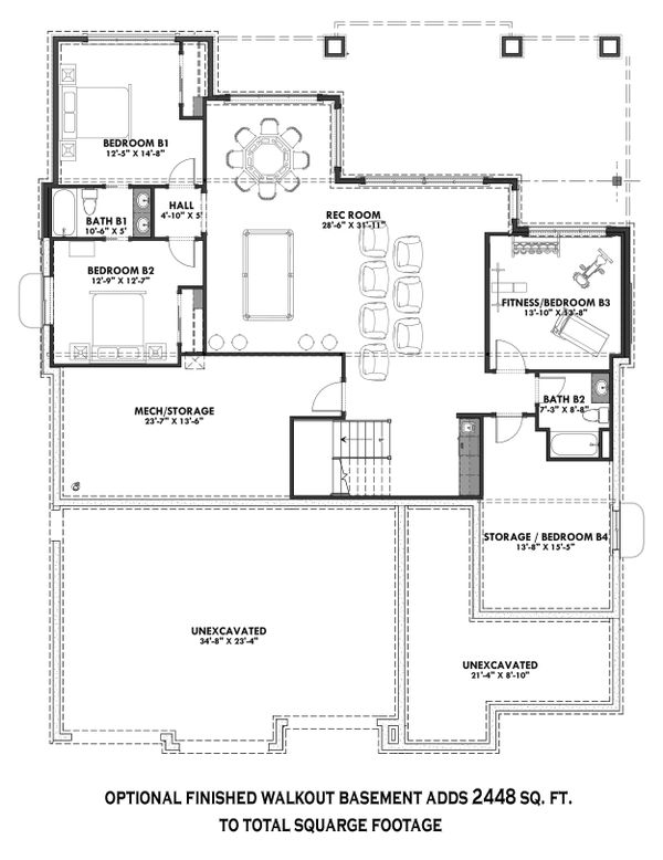 House Plan Design - Optional Finished Basement