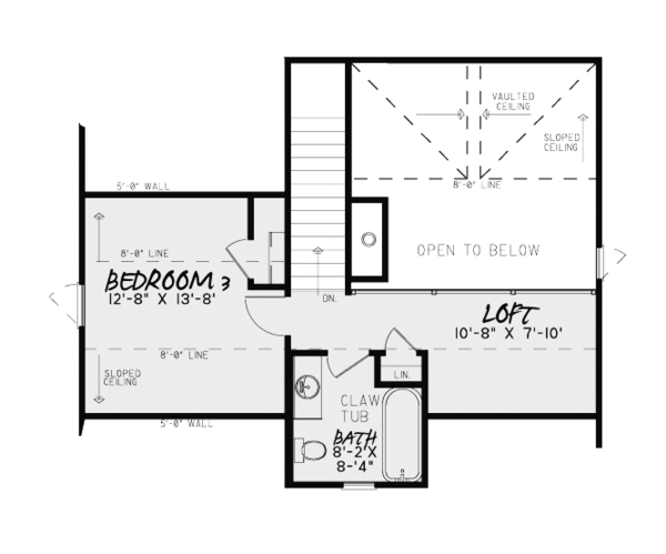 House Plan Design - Craftsman Floor Plan - Upper Floor Plan #17-3370