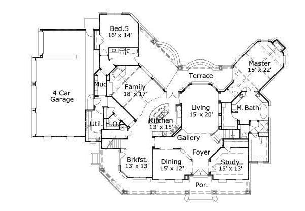 Farmhouse Floor Plan - Main Floor Plan #411-673