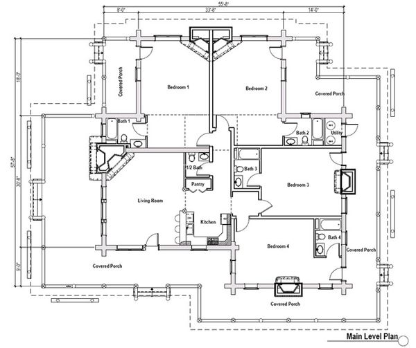 Log Floor Plan - Main Floor Plan #451-6