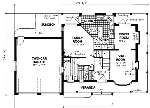 Architectural House Design - Country Floor Plan - Main Floor Plan #18-341