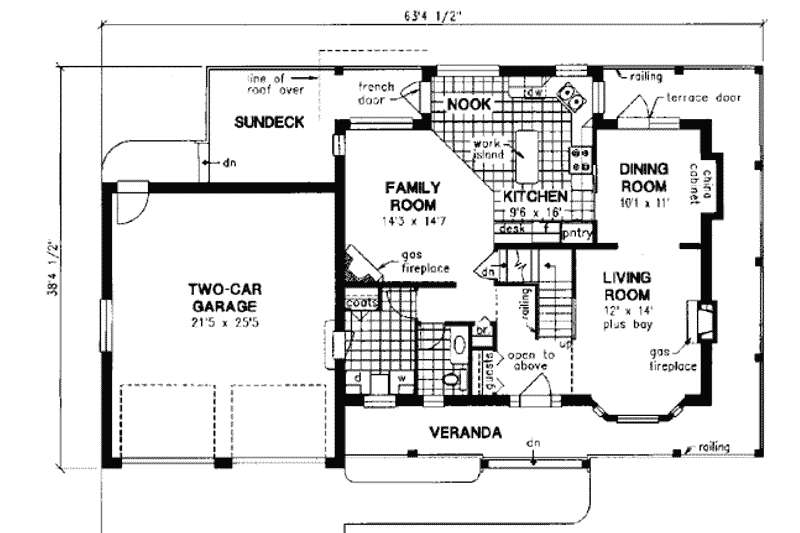 Home Plan - Floor Plan - Main Floor for Country House Plan #18-341 - 3 bed, 2.5 bath