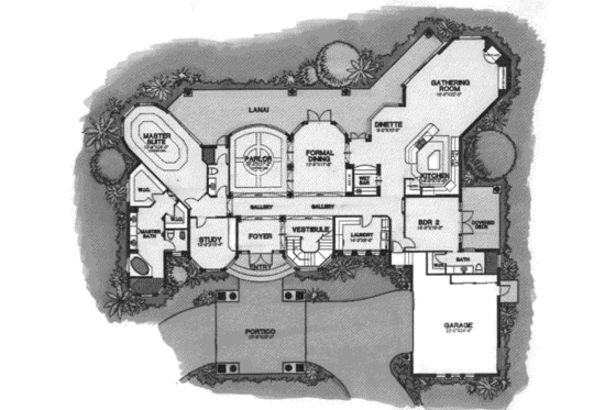 Floor Plan - Main Floor for European House Plan #115-181 - 4 bed, 5 bath