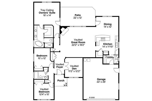 House Plan Design - Craftsman Floor Plan - Main Floor Plan #124-765