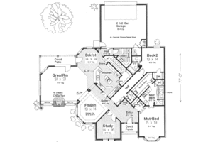 Floor Plan - Main Floor for European House Plan #310-336 - 3 bed, 3.5 bath
