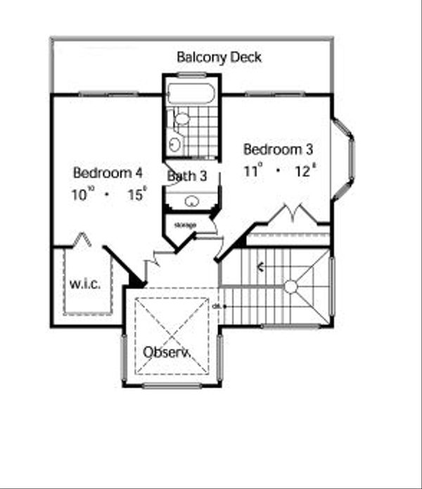 Architectural House Design - Mediterranean Floor Plan - Upper Floor Plan #417-346