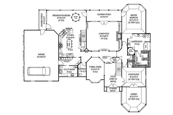 Floor Plan - Main Floor for Country House Plan #11-275 - 5 bed, 3.5 bath