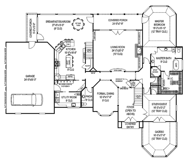 Architectural House Design - Country Floor Plan - Main Floor Plan #11-275