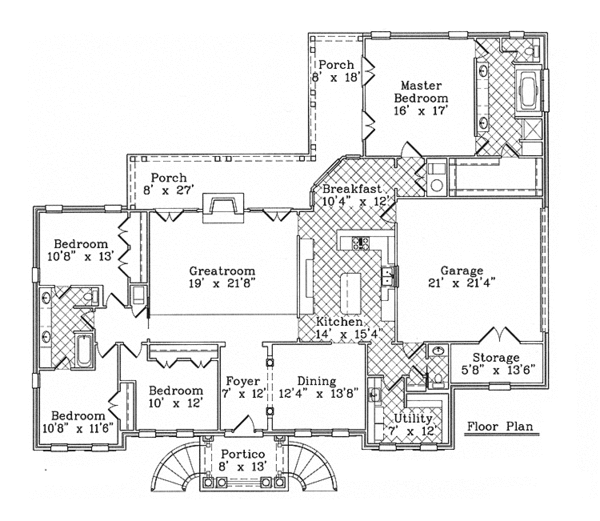 Home Plan - European Floor Plan - Main Floor Plan #985-10