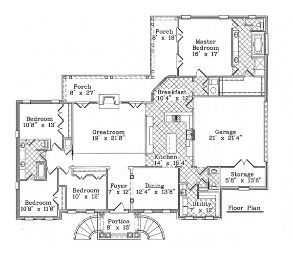 Dream House Plan - European Floor Plan - Main Floor Plan #985-10