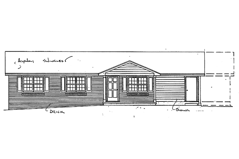 House Design - Exterior - Front Elevation 3 for Ranch House Plan #30-246 - 3 bed, 2.5 bath