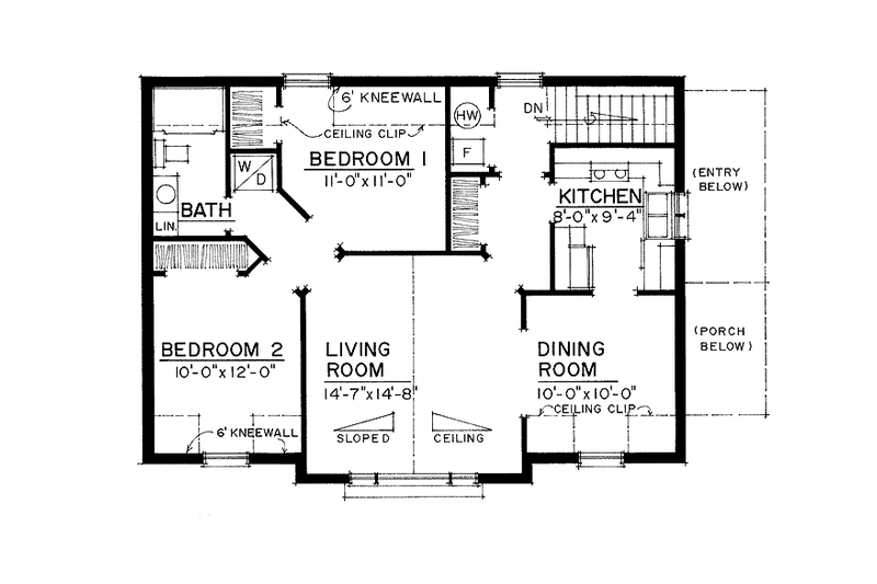 Dream House Plan - Floor Plan - Upper Floor for Colonial House Plan #1016-89 - 3 bed, 1 bath