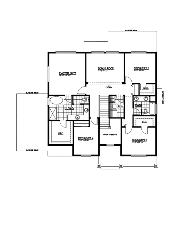 Architectural House Design - Craftsman Floor Plan - Upper Floor Plan #569-22