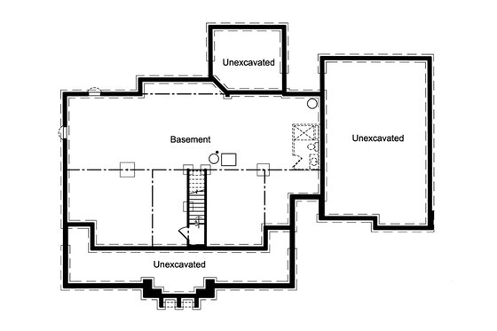 Floor Plan - Lower Floor for Traditional House Plan #46-852 - 4 bed, 2.5 bath