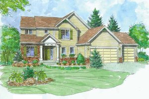 House Blueprint - Craftsman Exterior - Front Elevation Plan #320-1004