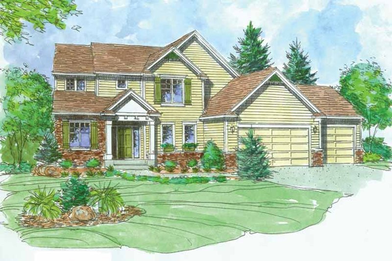 House Blueprint - Craftsman Exterior - Front Elevation Plan #320-1004