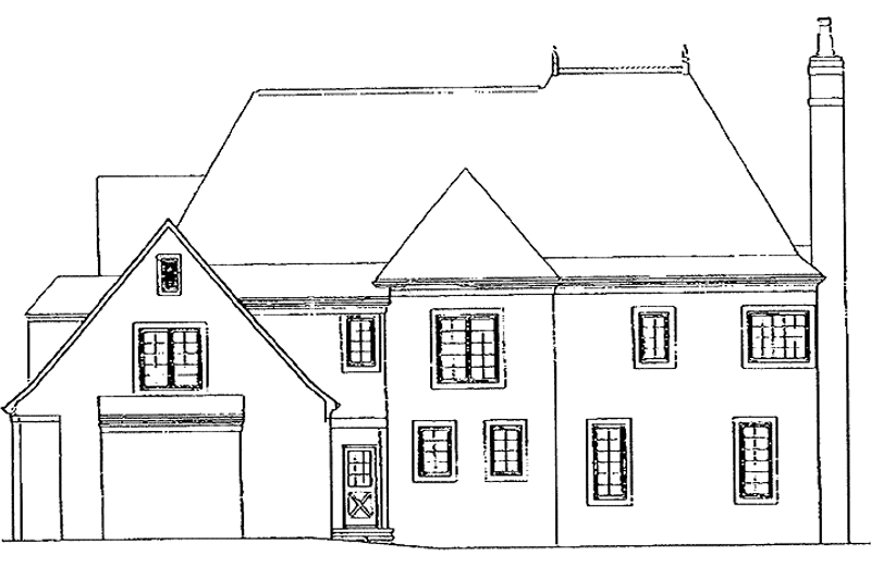 Dream House Plan - Exterior - Rear Elevation for European House Plan #453-183 - 4 bed, 3.5 bath